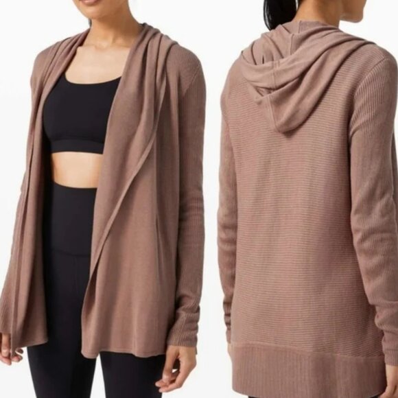 lululemon athletica Sweaters - Lululemon Sundown Hoodie Brown Sweater Cardigan Sz 8
